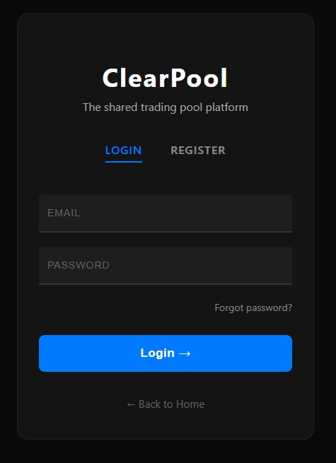 Login screen.